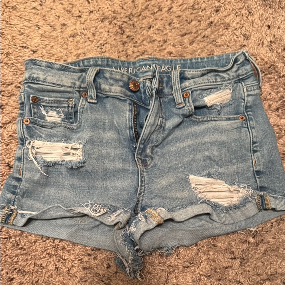 American Eagle Outfitters Blue Distressed Women's Shorts. Worn.